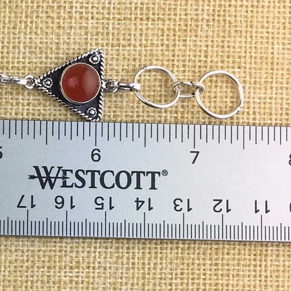 New Carnelian Stone Silver Overlay Bracelet Size 6 1/2 & 7 1/4 - Picture 6 of 8